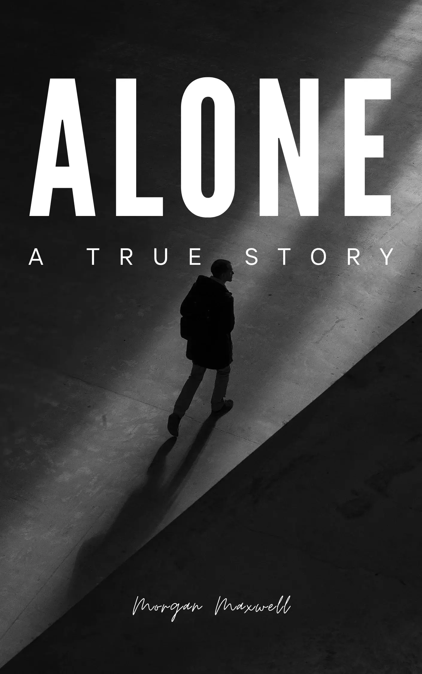 Black-And-White-Modern-Alone-Story-Book-Cover